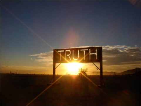 Truth sign in sunset