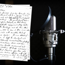 Microphone with a written script